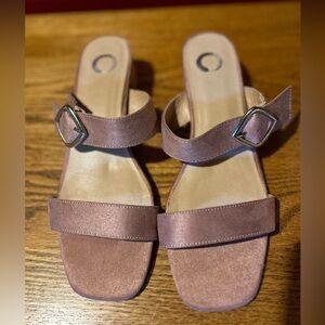 mauve colored sandals size 8.5, only worn twice